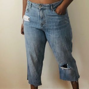 High waisted boyfriend jeans